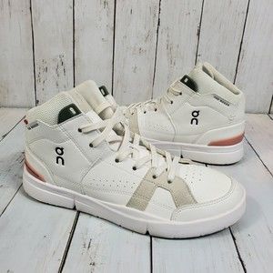 On Cloud On THE ROGER Clubhouse Mid White Rose Sneakers Women's Sz 9.5 Rare Nice